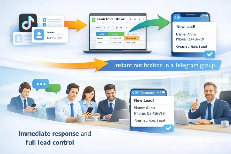 Integracja TikTok Lead Ads z Google Sheets i Telegramem leady w Telegramie w kilka minut
